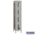 Four Tier Extra Wide Vented Metal Locker, Gray Z956