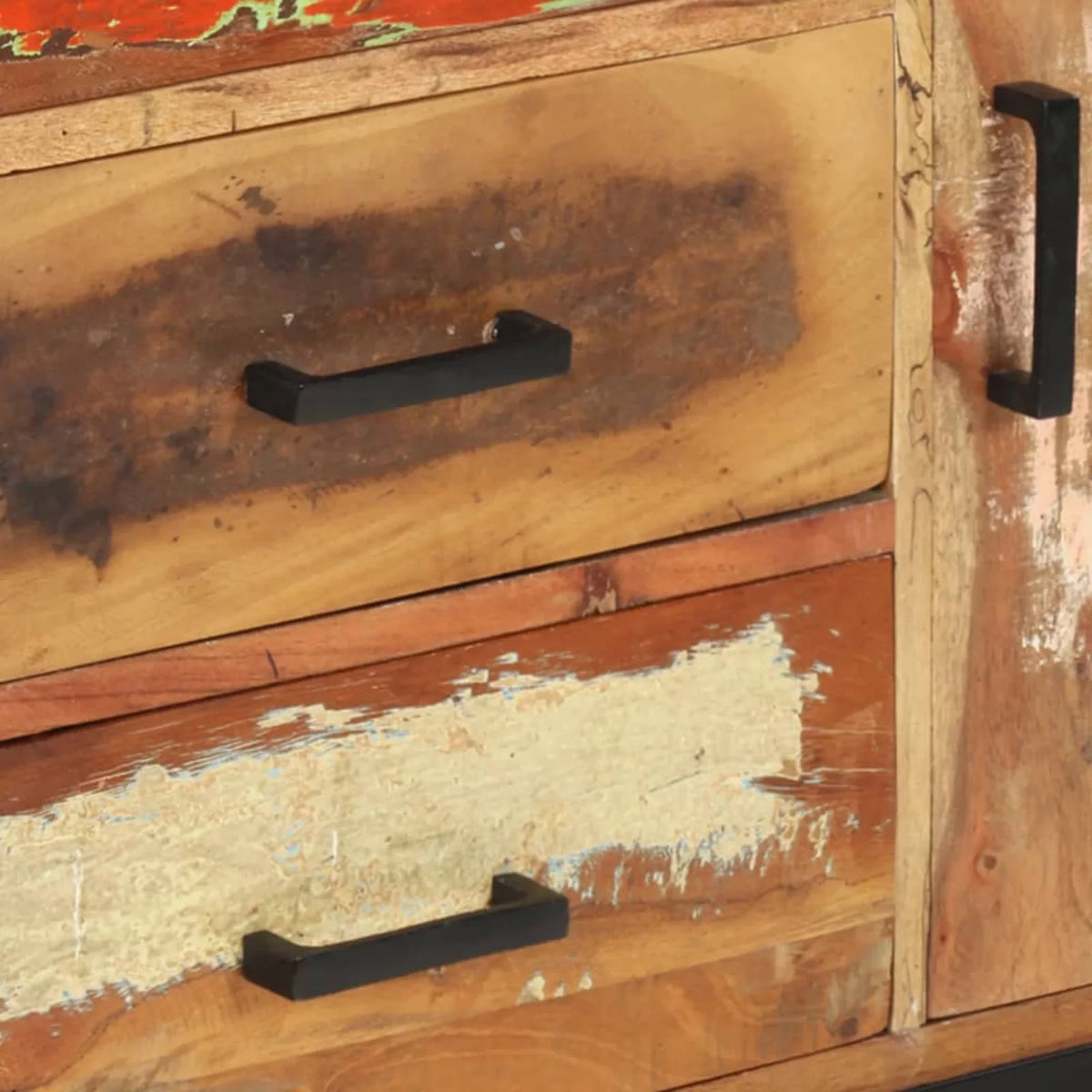 Reclaimed Wood Sideboard with Door Cabinet and 3 Storage Drawers R576
