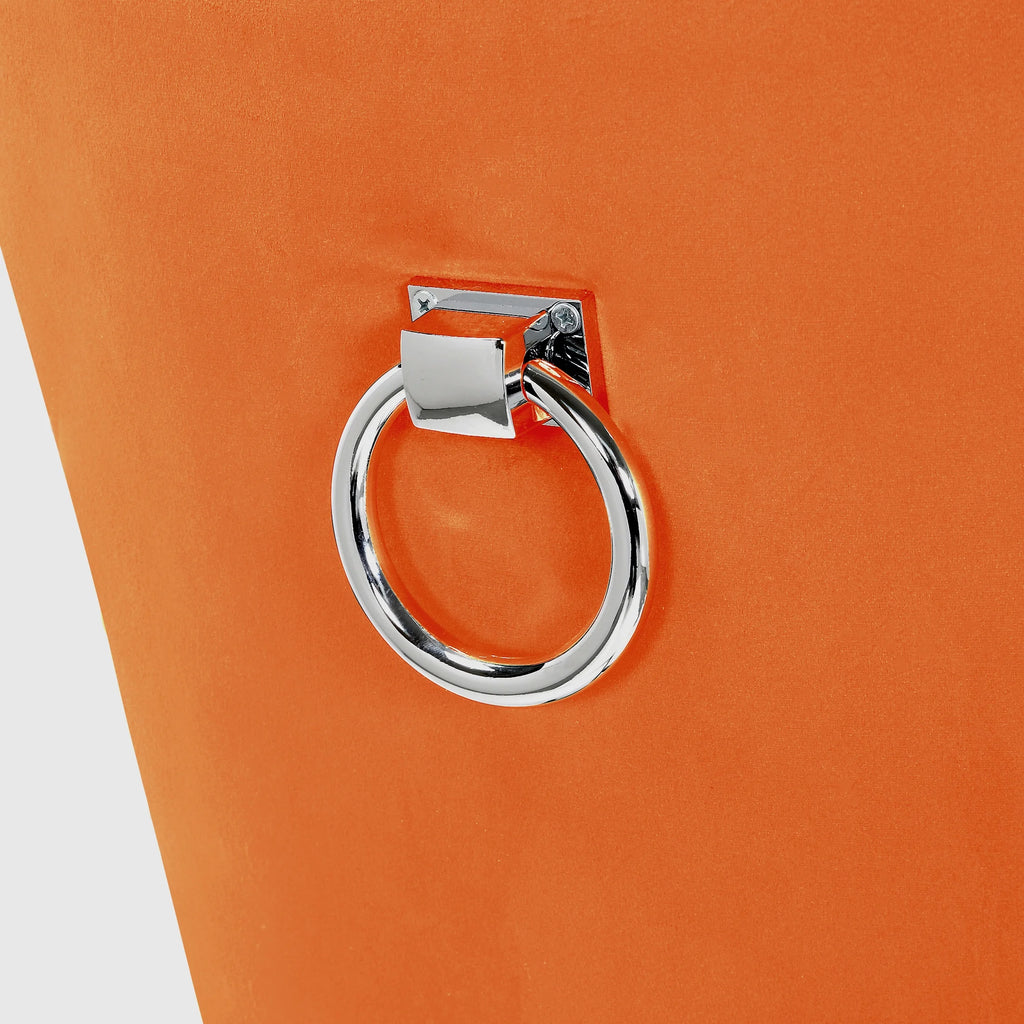 Orange Velvet Dining Chairs Set of 2 D6947
