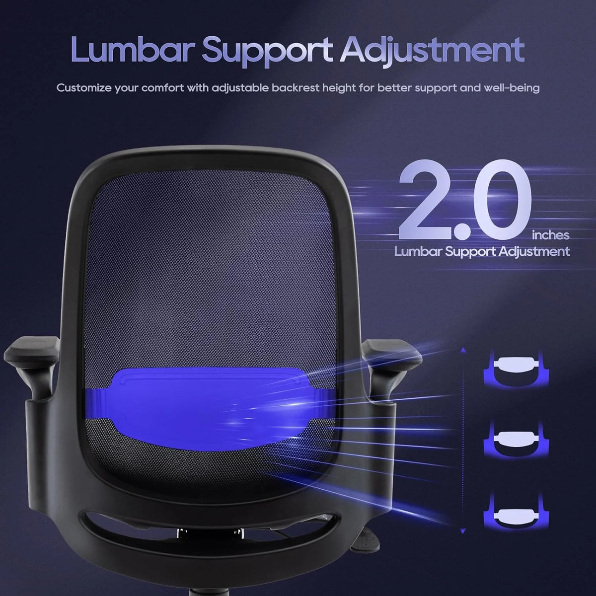 Black Mesh Office Chair with Lumbar Support M12808