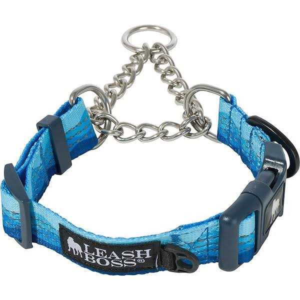 Patterned Reflective Chain Martingale Dog Collar P896566
