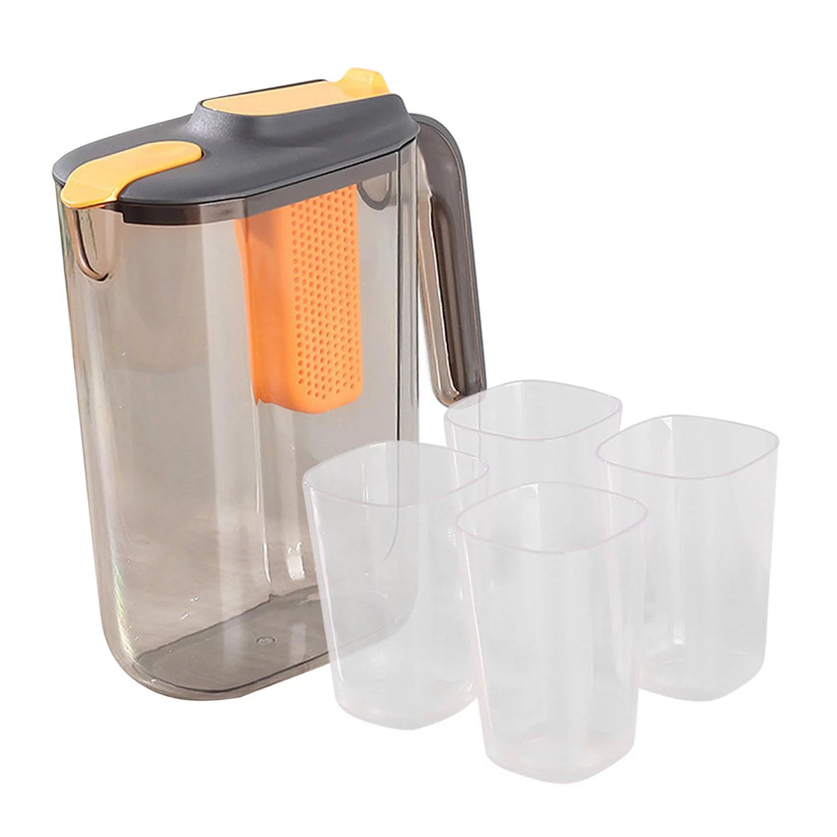 Black Ice Tea Maker Beverage Pitcher with 4 Cups L1401