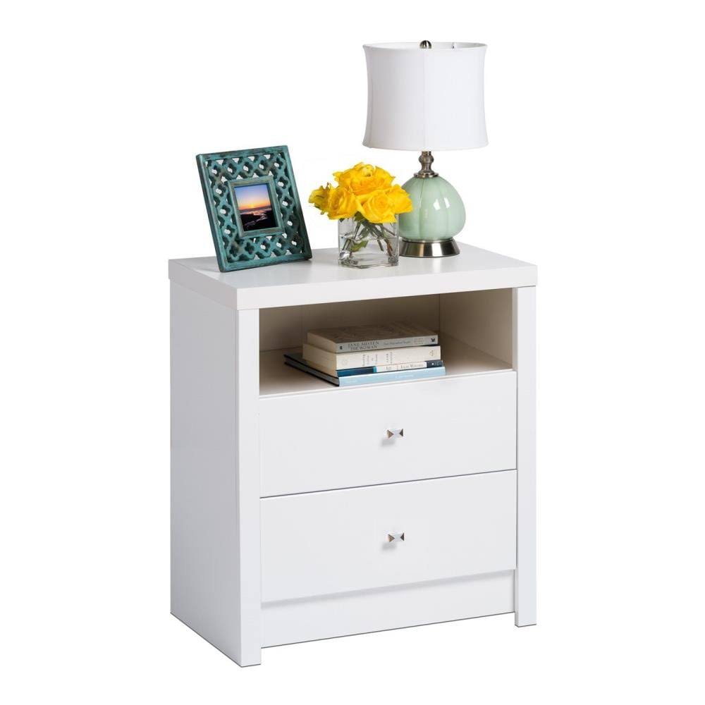 White 2 Drawer Nightstand N166