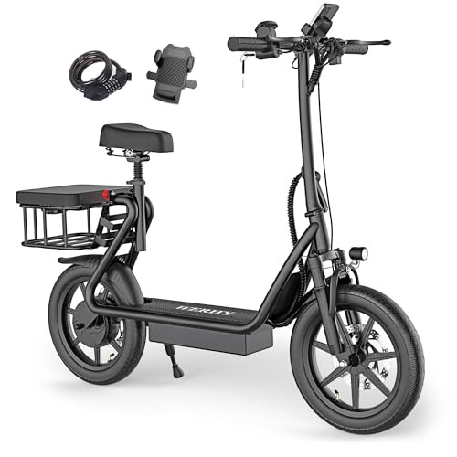 500W Electric Scooter with Seat, 14'' Tires, Foldable X31010