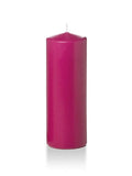 Hot Pink Pillar Candles Set of 12 C847