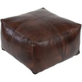 Leather Pouf J256178