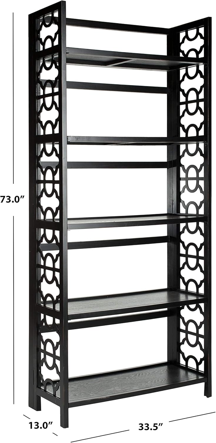 Black 5-Shelf Bookcase W5973