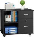 Walnut Wooden 2 Drawer Lateral File Cabinet with Lock D9096
