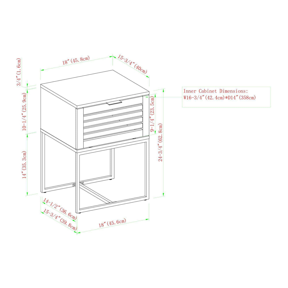 Dark Walnut Slat Side Table L211