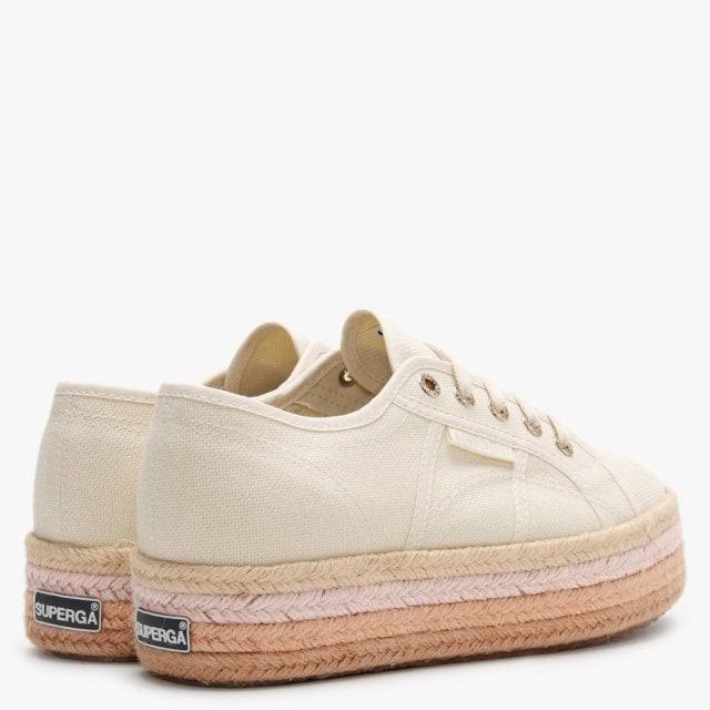 Light Sand Beige Canvas Rope Flatform Shoes G40053