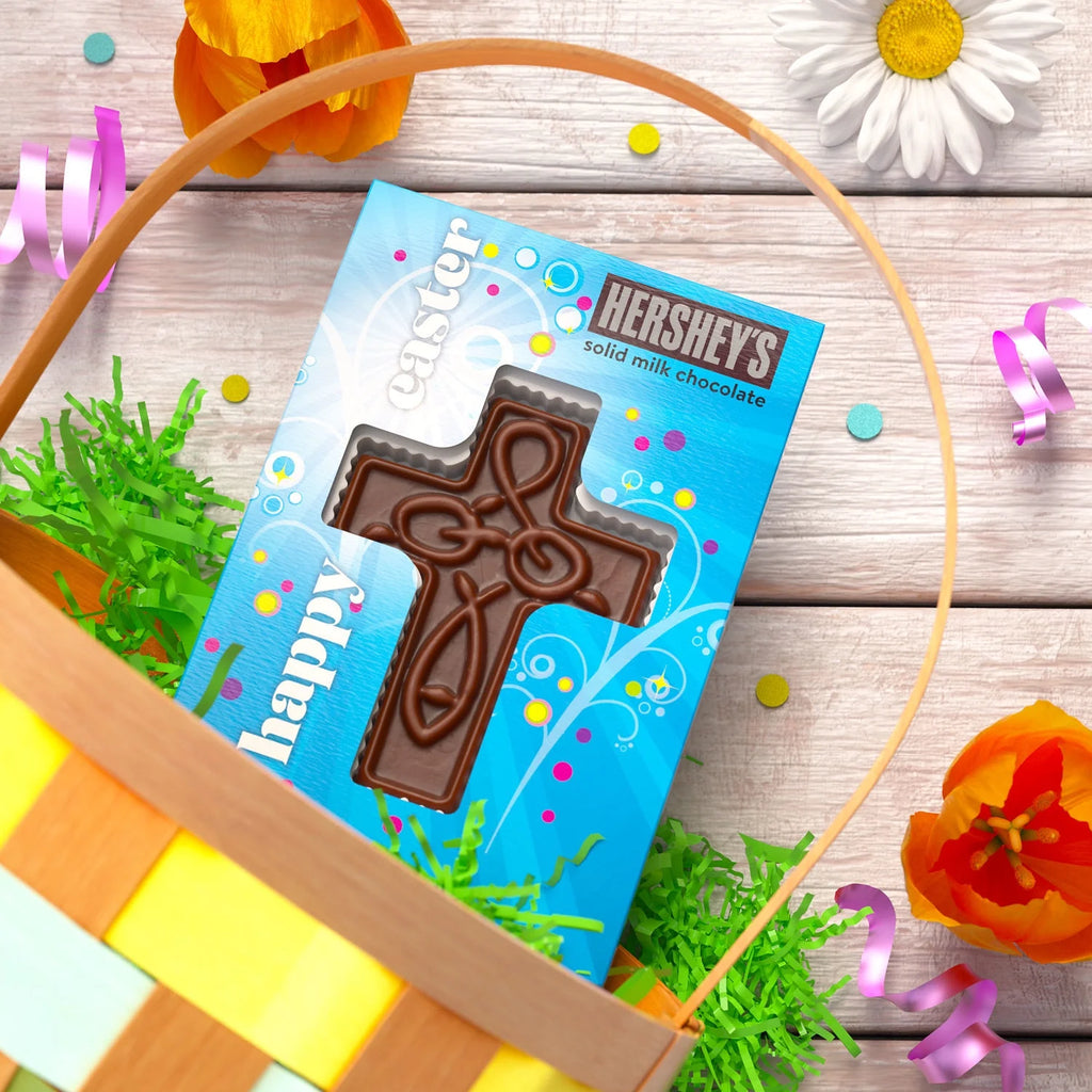 Solid Milk Chocolate Cross Easter Candy Gift Box 1.8 oz F585