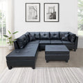 3-Piece Sofa with Chaise Lounge and Storage Ottoman D8451