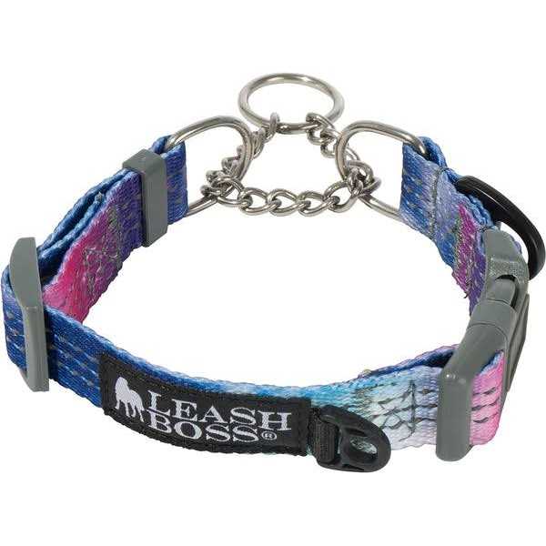 Patterned Reflective Chain Martingale Dog Collar P896566