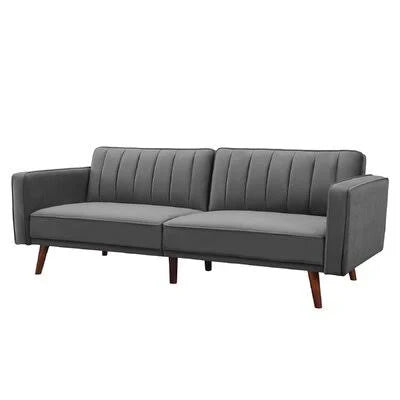 Dark Gray Velvet Square Arm Sofa Bed T868