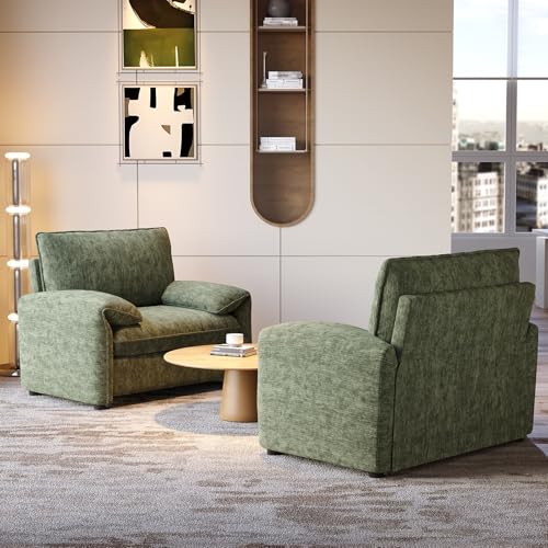 Oversized Green Chenille Accent Chair X94970