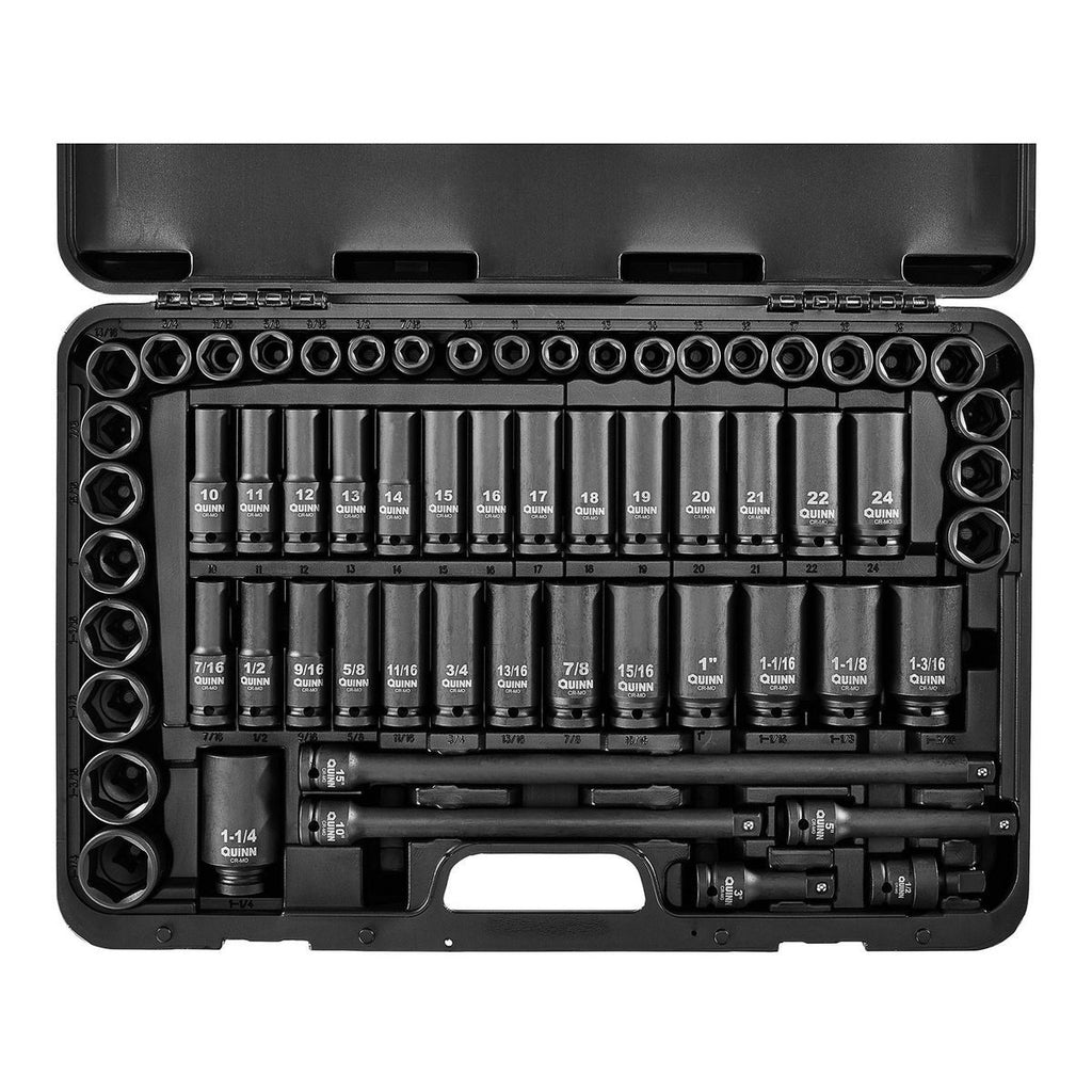 1/2 in. Drive SAE and Metric Impact Socket Set, 61-Piece V964