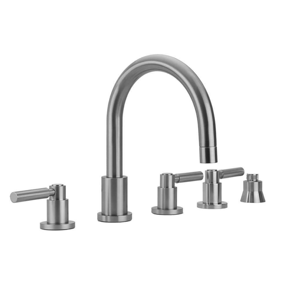Polished Nickel Roman Tub Set with High Lever Handles and Handshower Holder X501