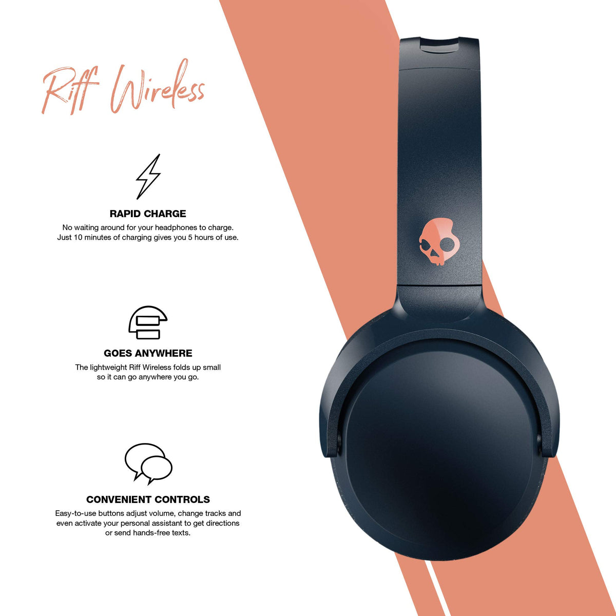 Blue/Sunset On-Ear Wireless Headphones O61822
