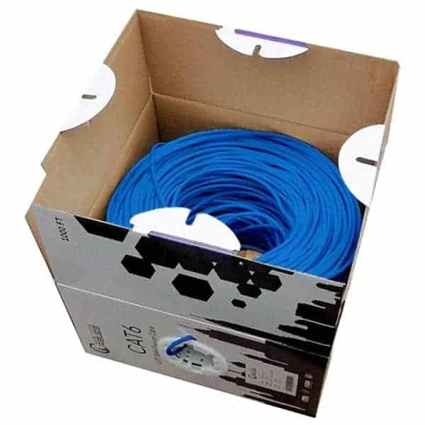 Cat6 Plenum 1000ft UTP Solid Bulk 550MHz Ethernet Cable Blue G60423