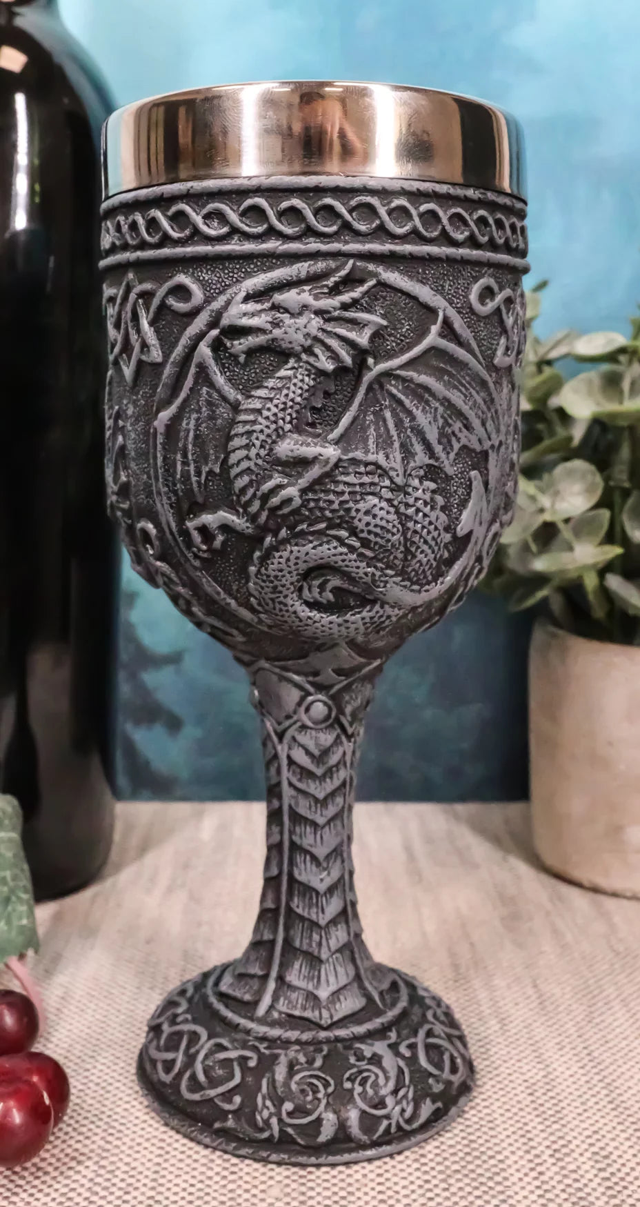 Celestial Moon Dragon Wine Goblet Chalice Cup 6oz W959511