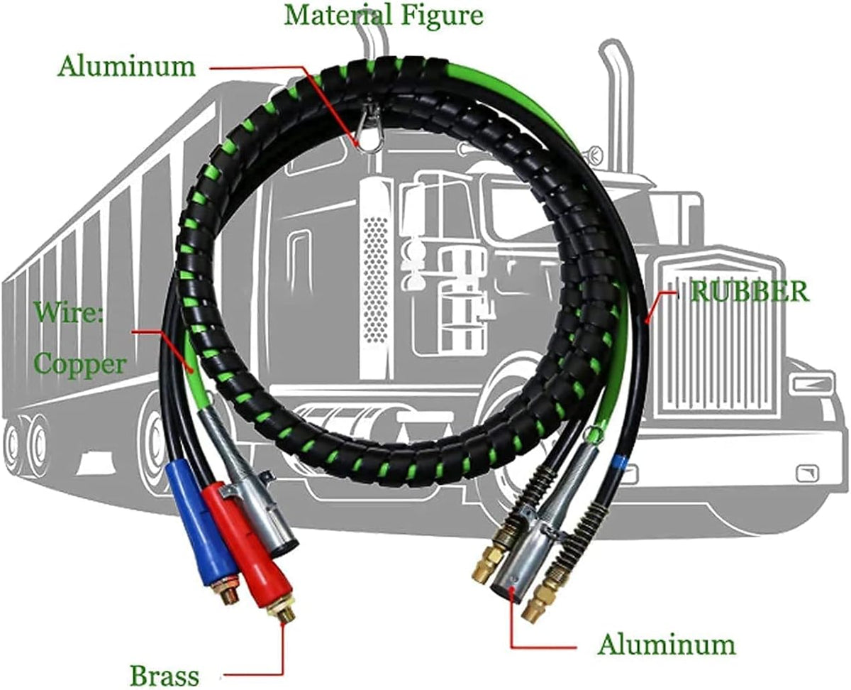 12 ft 3-in-1 Semi Trailer Air Hose Assembly D862
