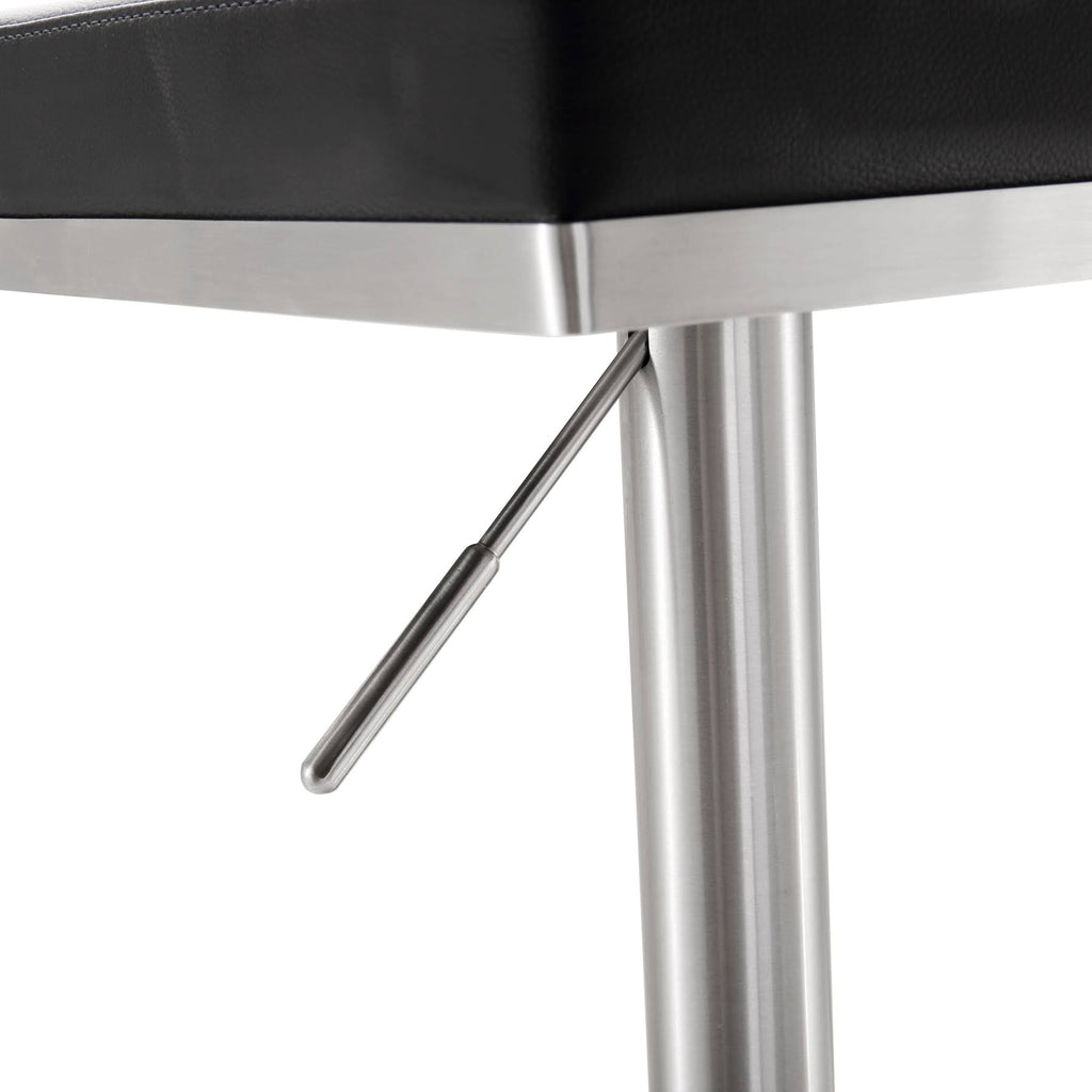 Black Stainless Steel Adjustable Barstool F374