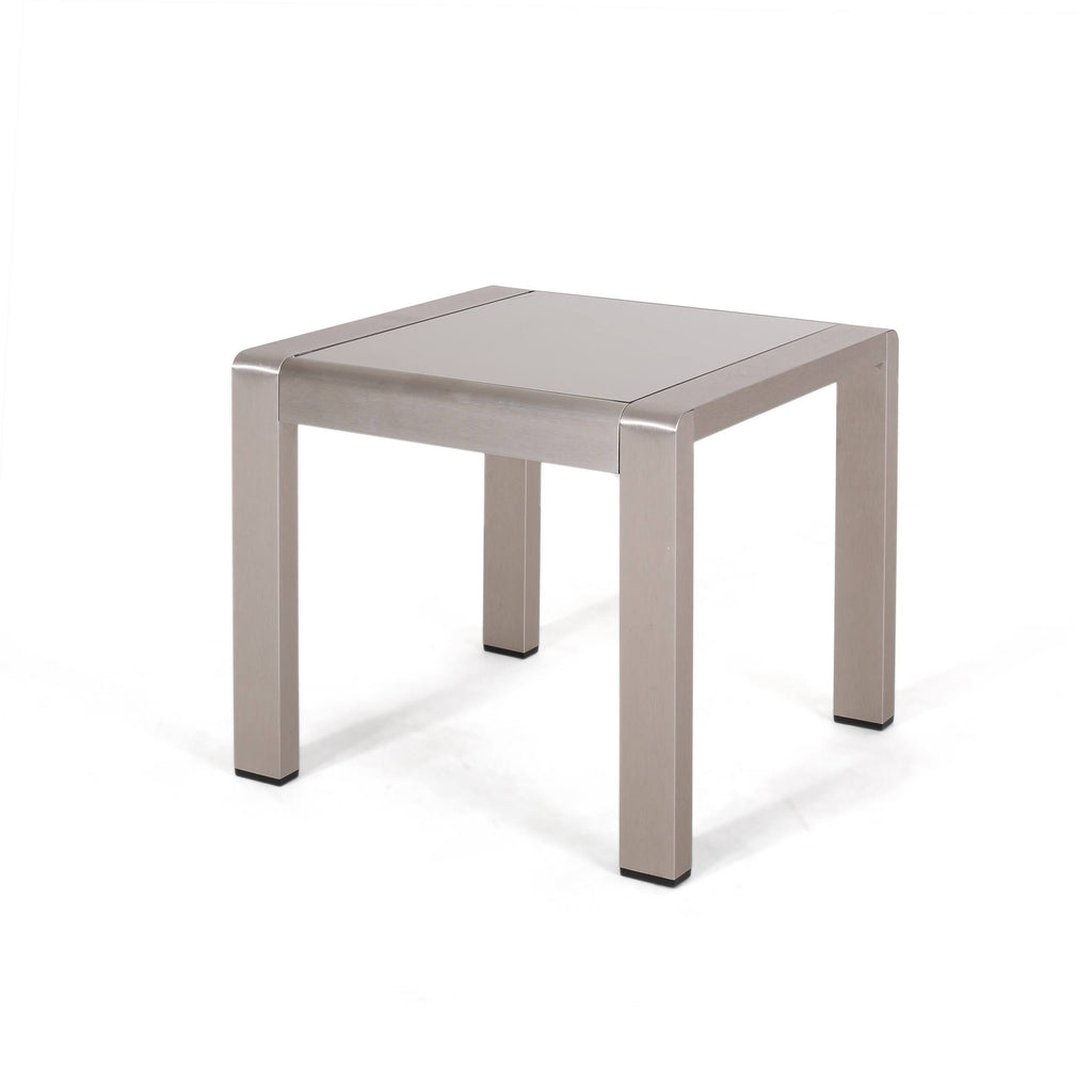 Gray Aluminum Patio Side Table X582