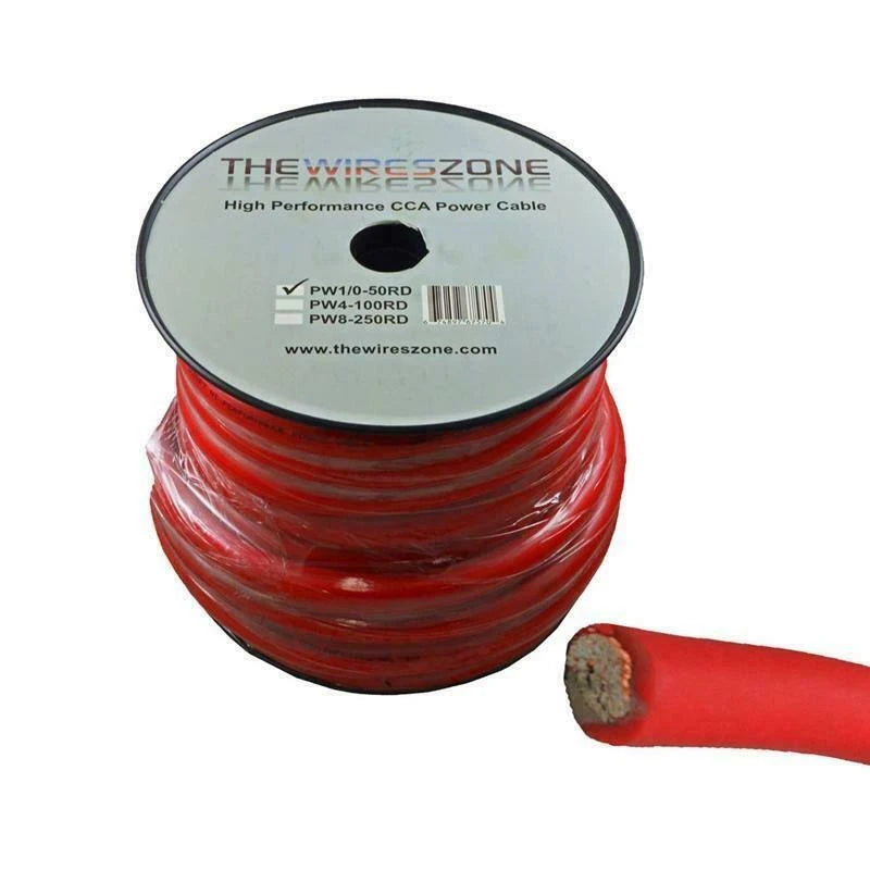 0 Gauge 50 Feet Power/Ground Cable Wire Red D63258