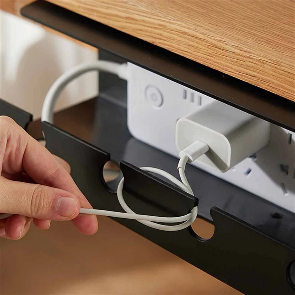 White Under Desk Cable Management Cable Tray with Clamp Z5364
