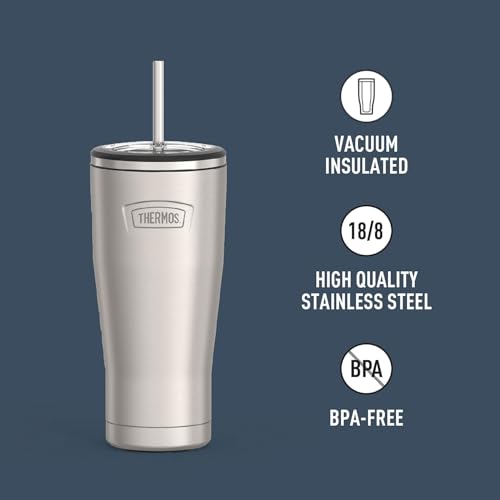 Stainless Steel Vacuum Insulated Tumbler with Lid and Straw 24 Ounce V646