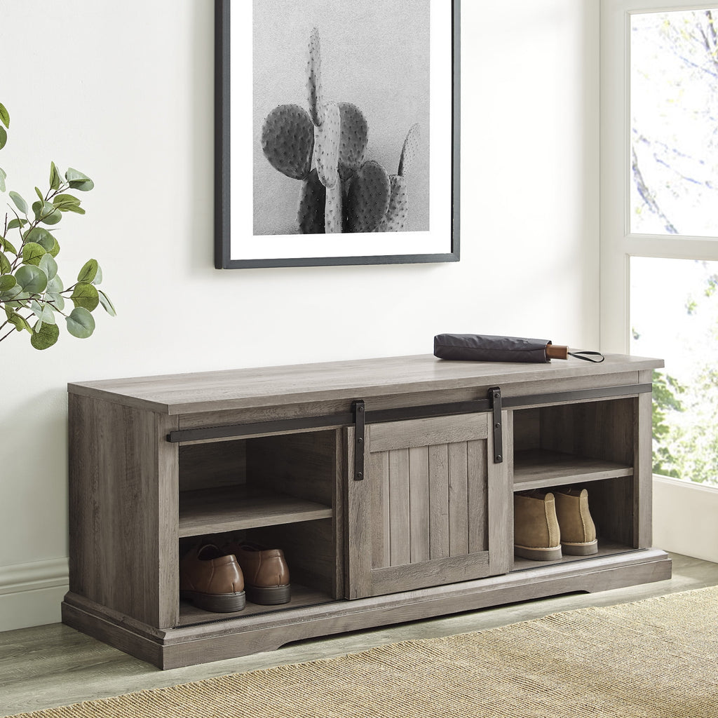 Gray Wash Storage Bench O2304