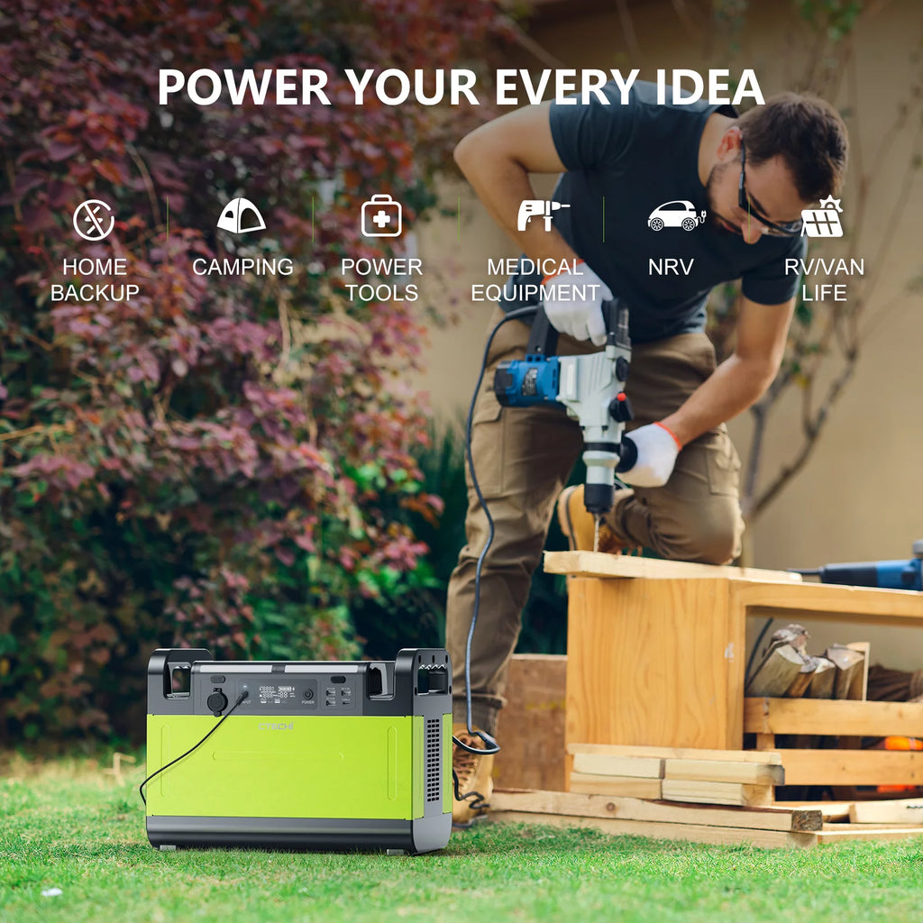 Portable Power Station 1200W 1210Wh LiFePO4 Solar Generator Q186429