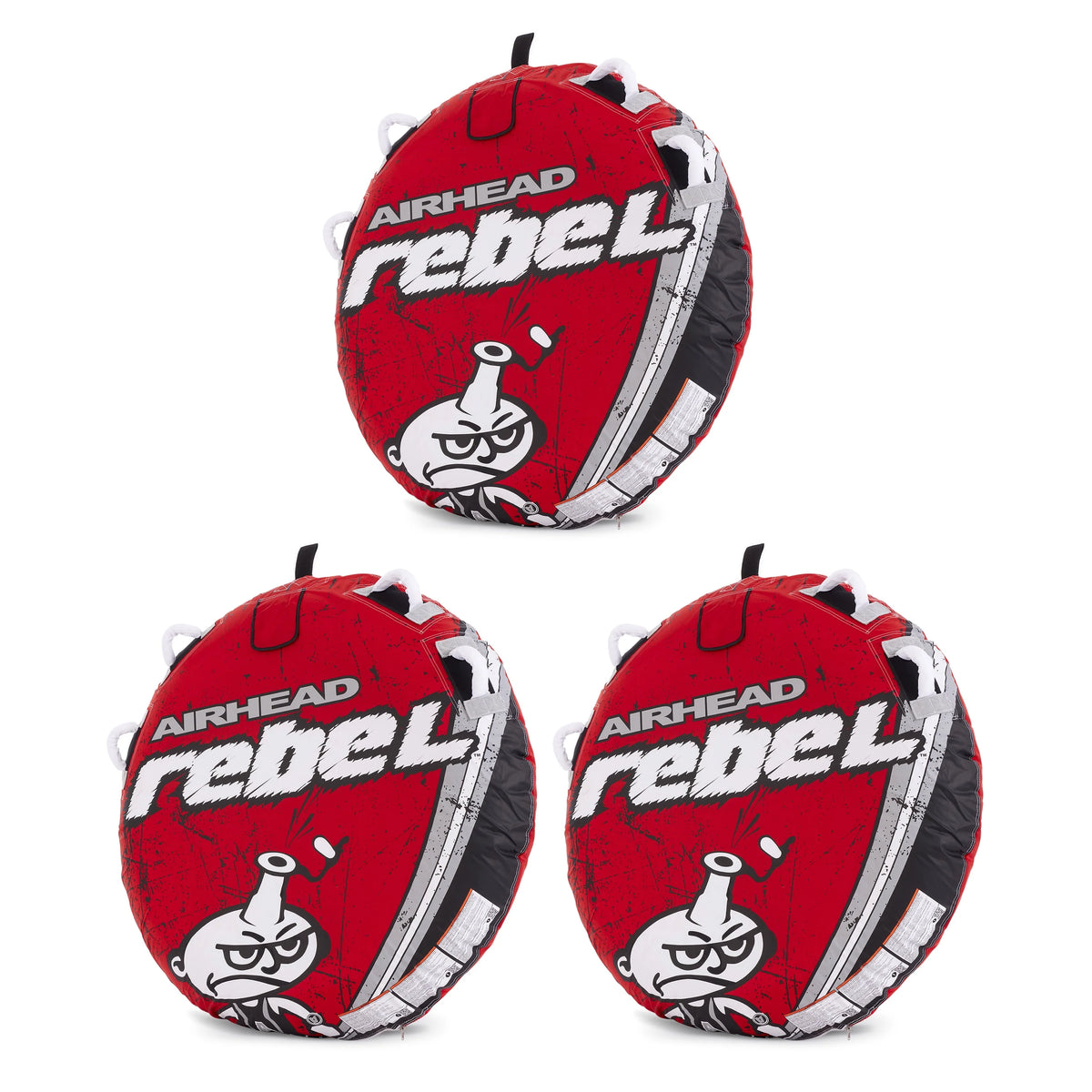 54 Inch 1 Person Towable Tube Kit with Rope and 12V Pump 3 Pack M91327