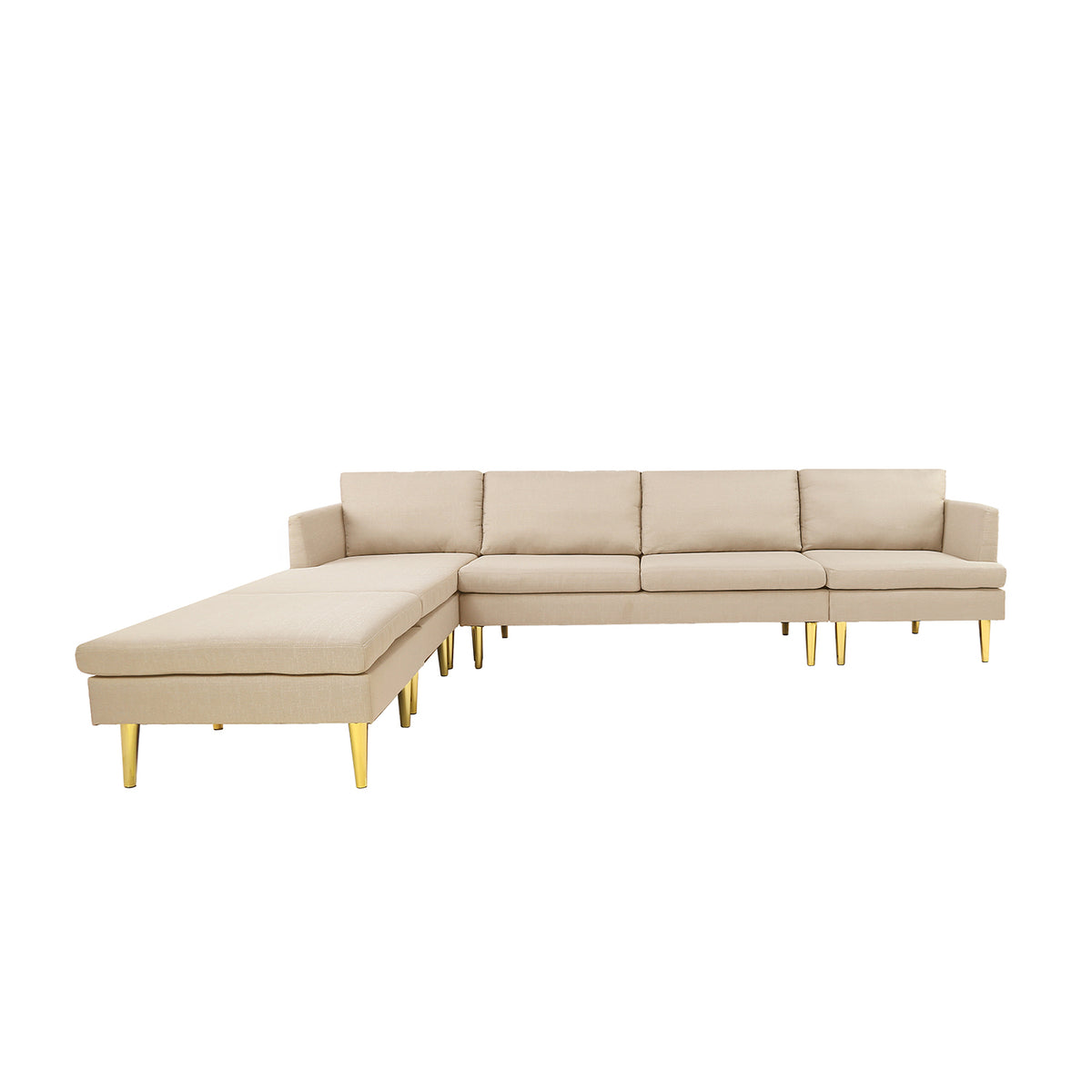 Modern Convertible Polyester Sectional Sofa with Ottoman C30458