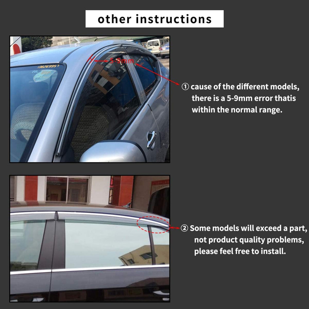 Smoke Side Window Deflectors for A3 Hatchback 2014-2019 J5946