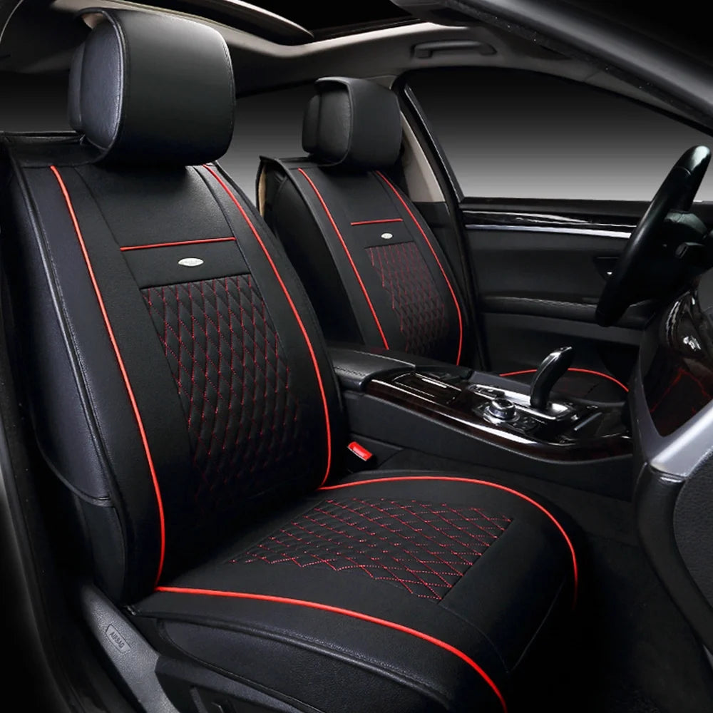Leather Car Seat Cover Full Set Front Rear T17470