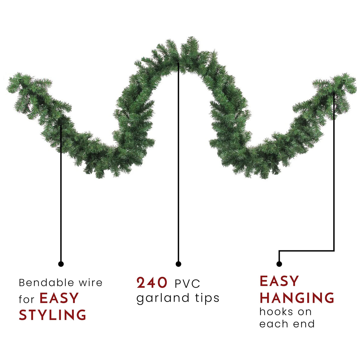 9' x 12" Artificial Christmas Garland R1735