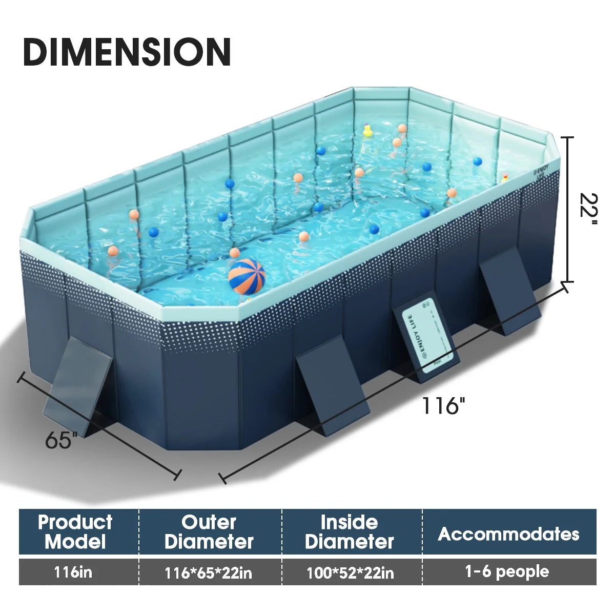 Foldable Above Ground Pool 82x55x21 W89357