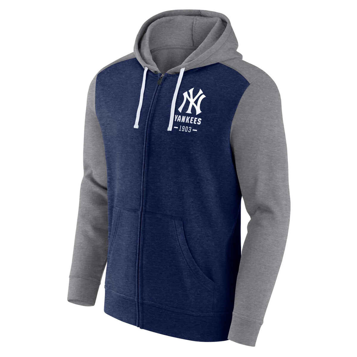 Heathered Navy Heathered Gray Full-Zip Hoodie Y991161