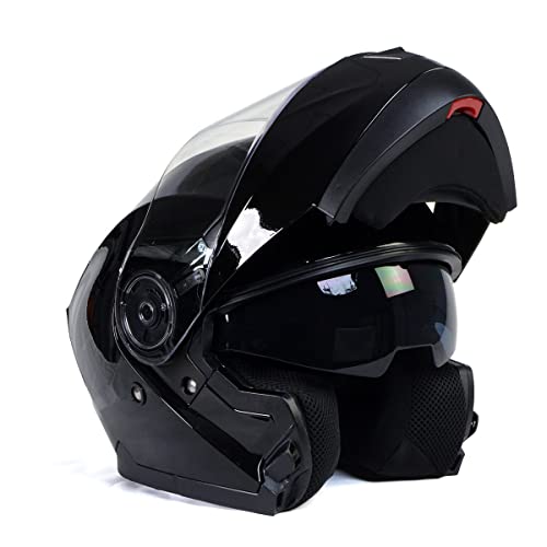 Gloss Black Modular Motorcycle Helmet with Drop Down Visor XX-Large K912605