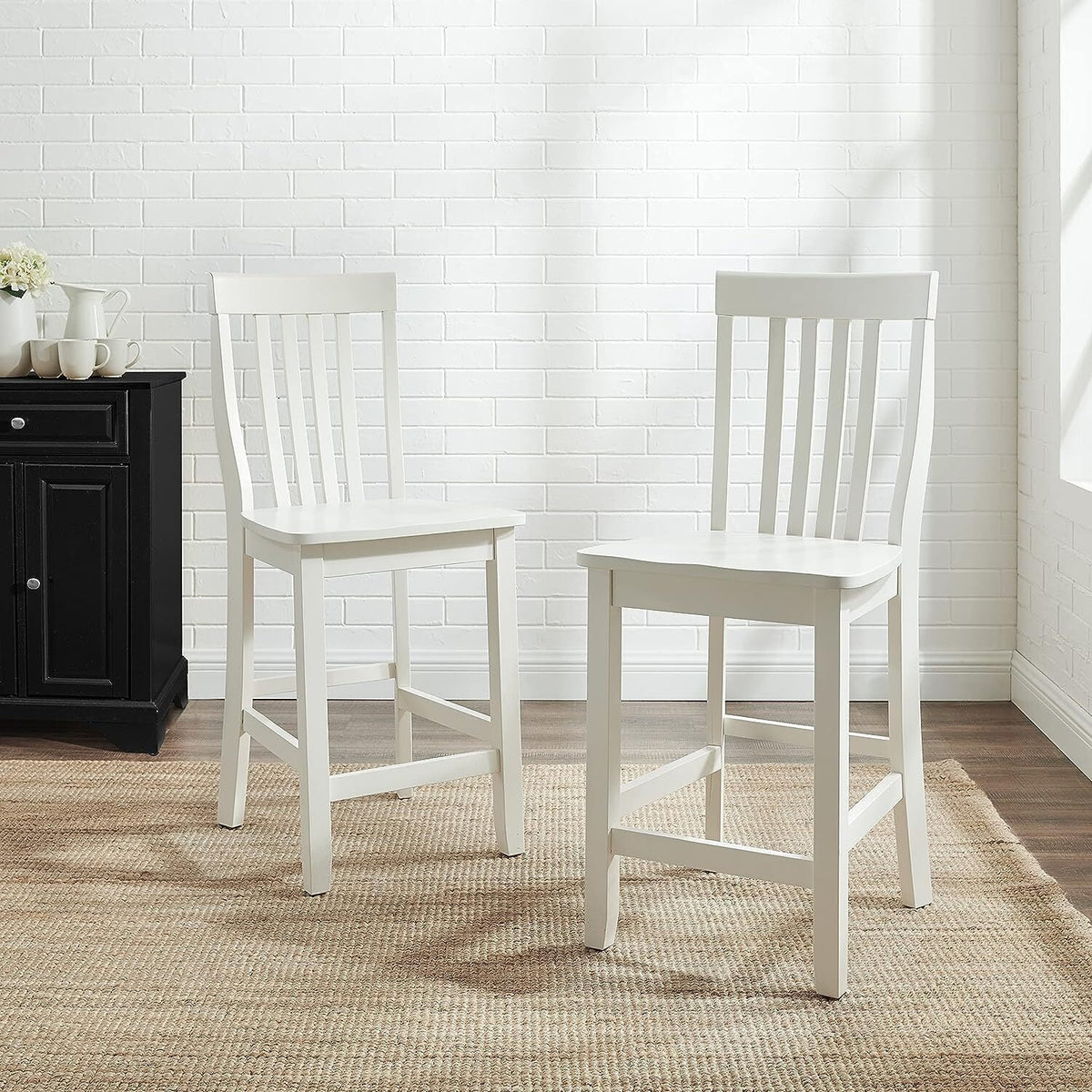 White 2Pc Counter Stool Set S27830
