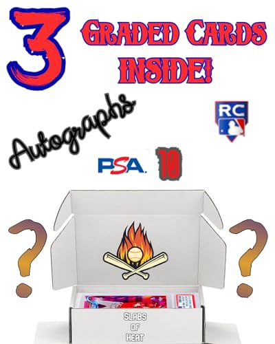 Three Graded Baseball Cards Gift Box A38055