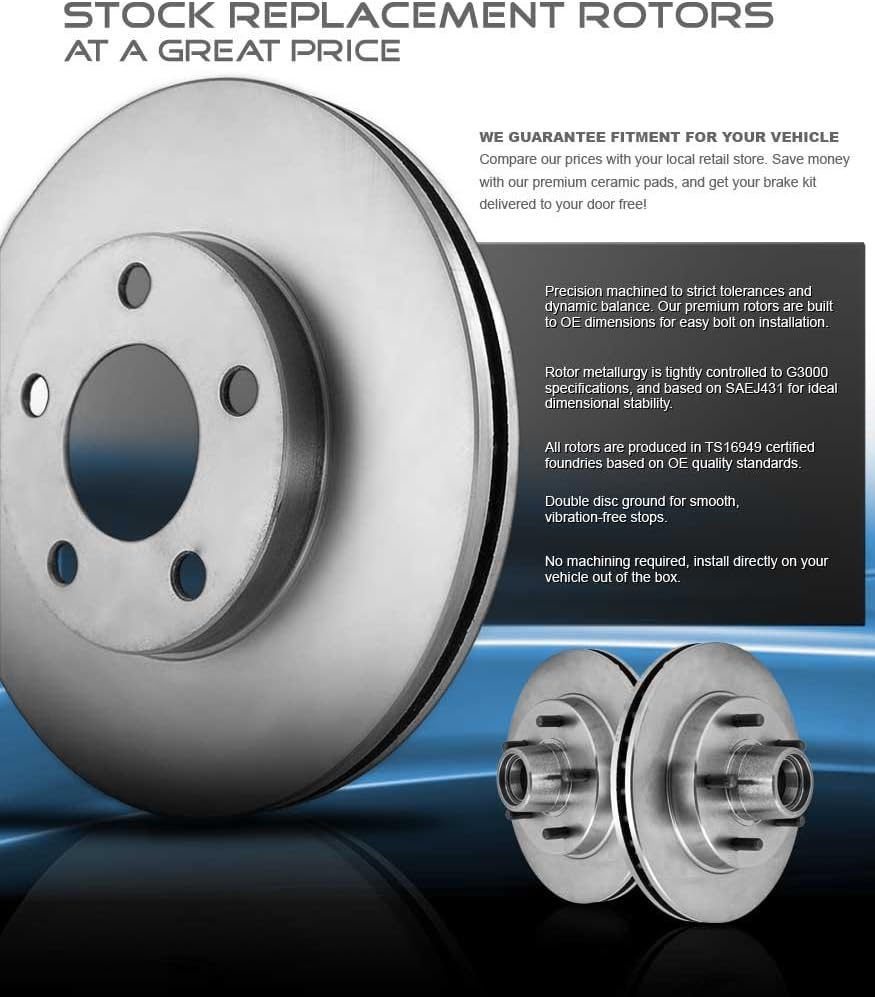 Premium OE 5 Lug Brake Disc Rotors G3727