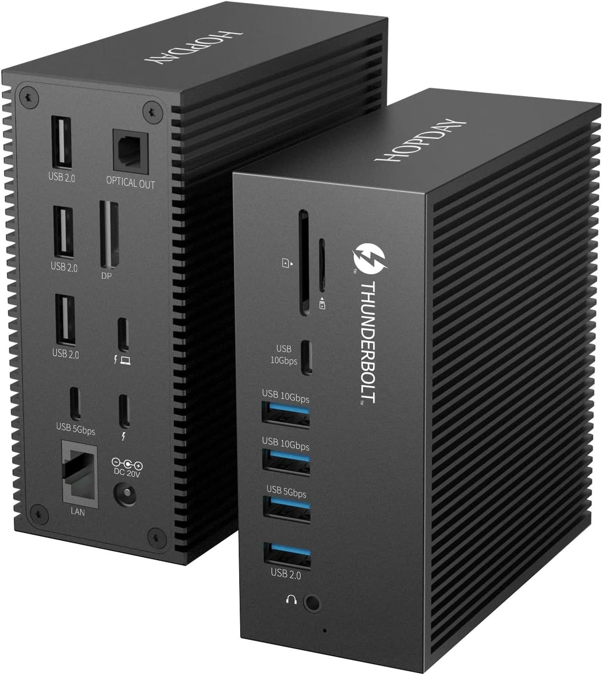 18 in 1 Thunderbolt 3 Docking Station Dual Monitor 8K Displayport 2 USB C 7 USB A Gigabit LAN SD&TF 65W DC Power Audio Optical Out V642513