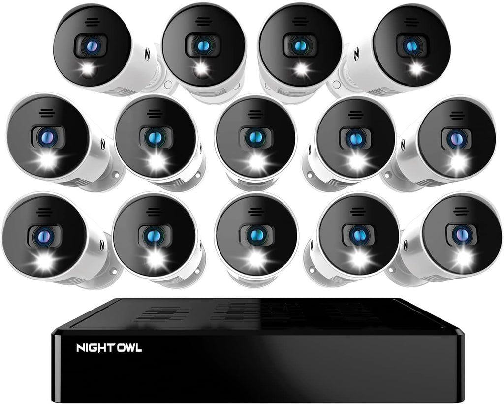 16 Channel Bluetooth Video Home Security Camera System with 12 Wired 1080p HD Indoor/Outdoor Spotlight Cameras with Audio and 1TB Hard Drive U7247