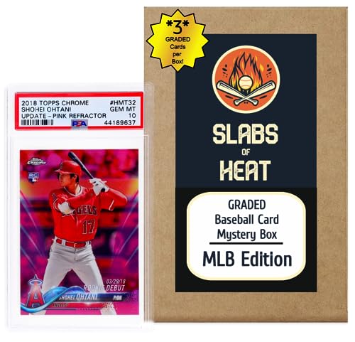 Three Graded Baseball Cards Gift Box A38055