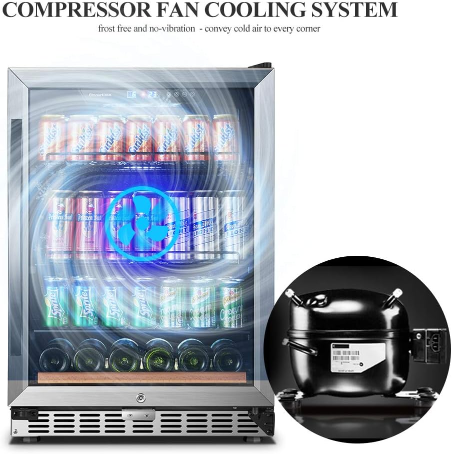 24 Inch 110 Cans Built-in Beverage Cooler Refrigerator Z966673
