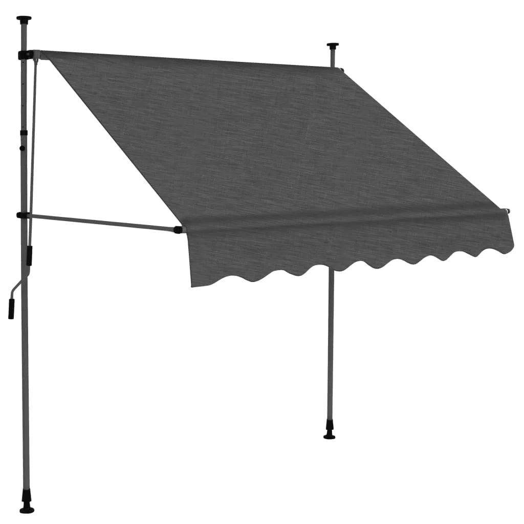 78.7" Anthracite Manual Retractable Awning with LED V4114