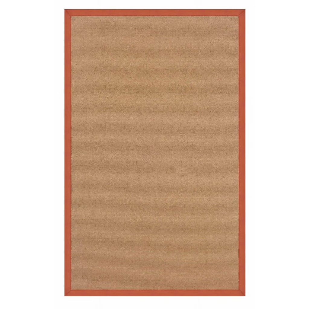 Machine Tufted Wool 5'x8' Rug in Cork Brown and Burnt Orange N645480