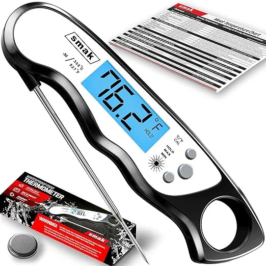 Waterproof Digital Instant Read Meat Thermometer with Backlight LCD U5482